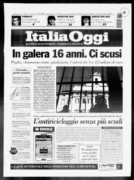 Italia oggi : quotidiano di economia finanza e politica